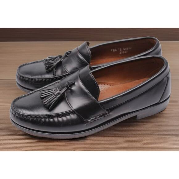 ALLEN EDMONDS STOWE Black Tassel Loafers Shoes Mens Size 11.5 Fast Shipping